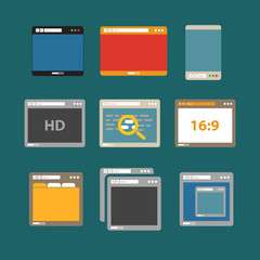 Aufkleber - Web browsers flat design collection