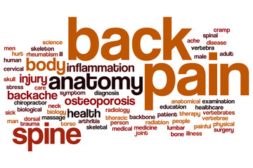 Sticker - Back pain word cloud