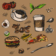Caffe food hand drawing illustration