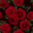 Seamless wallpaper pattern with of collection red roses .