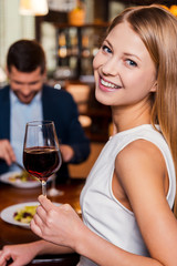 Canvas Print - Enjoying time in restaurant.