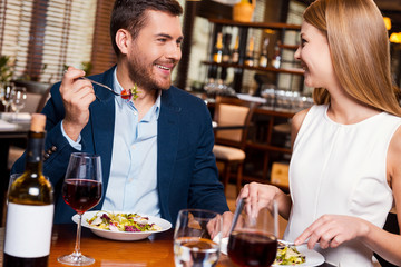 Poster - Enjoying meal together.