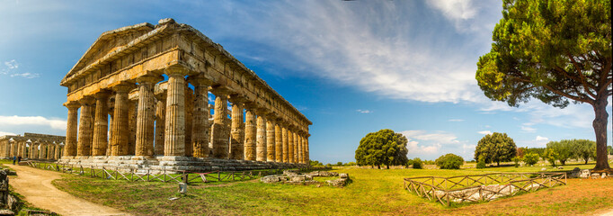 Fototapete - Panorama - Temple Of Paestum - Italy