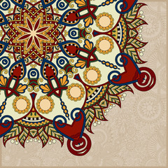 Poster - floral round pattern in ukrainian oriental ethnic style