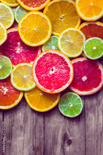 Nowoczesny obraz na płótnie Sliced citrus