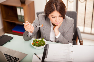 Eating lunch at the office