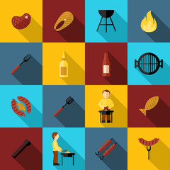 Wall Mural - Bbq Grill Icon Flat