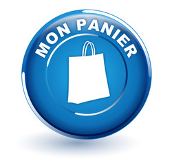 Poster - mon panier sur bouton bleu