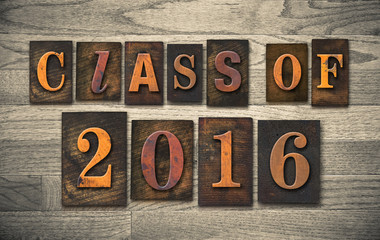 Wall Mural - Class of 20016 Wooden Letterpress Type Concept