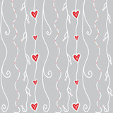 Grey and red pattern for Valentines Day
