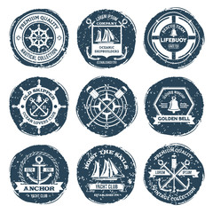 Wall Mural - Nautical Labels And Stamps