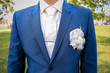  A beautiful bride in a blue suit