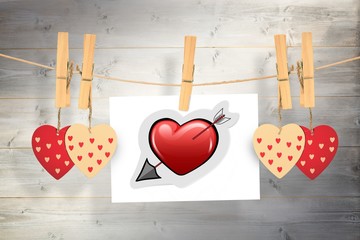 Poster - Composite image of heart with arrow