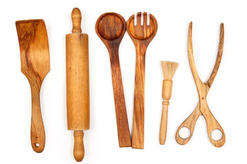 Wall Mural - Wooden kitchen utensils