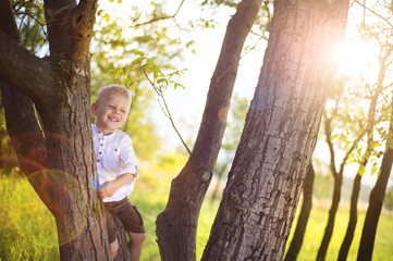 Little boy having fun in a park