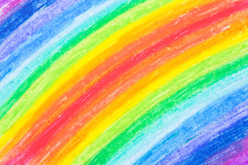 Wall Mural - Child's rainbow crayon drawing