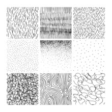 Vector Collection Ink Hand Drawn Hatch Texture