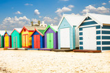Fototapeta  - Bathing houses on Brighton beach in Melbourne, Australia.