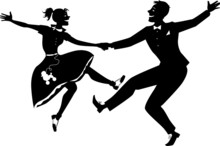 Rock And Roll Dancing Silhouette