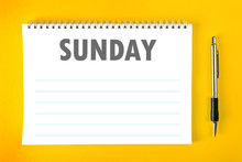 Sunday Calendar Schedule Blank Page