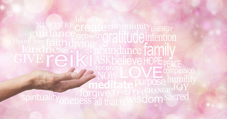 Wall Mural - Reiki Healing Word Cloud Screen Saver