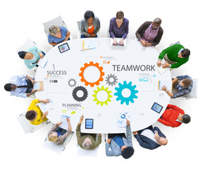 Wall Mural - Teamwork Team Group Gear Partnership Cooperation Concept
