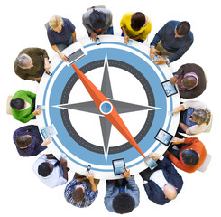 Canvas Print - navigation compass direction exploration guide journey concept