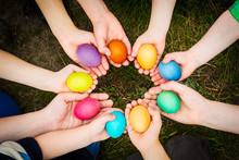 Easter Eggs In Child Hands