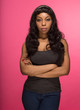 African American black woman serious face portrait