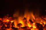 Fototapeta Panele - Hot coals in the Fire
