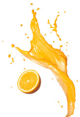 Wall Mural - orange juice splashing