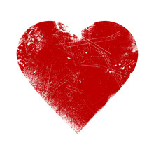 Valentine Heart - Grunge Vector Illustration Background