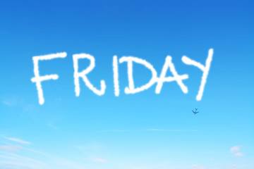 Wall Mural - friday written in the sky