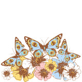 Fototapeta Motyle - butterflies design