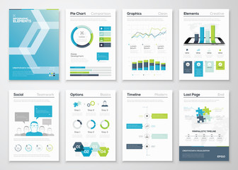 Aufkleber - Infographics flyer and brochure designs and web templates vector