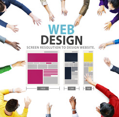 Poster - Web Design Network Website Ideas Media Information Concept