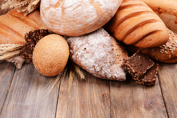 Poster - Different bread on table close-up