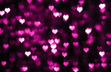 Dark Valentine Background With Purple Hearts