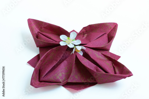 Pliage De Serviette En Papier En Fleur De Lotus Sur Fond