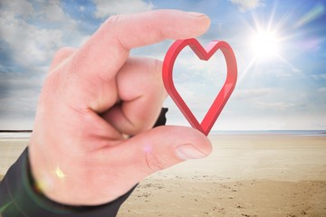 Poster - Composite image of businessmans fingers presenting