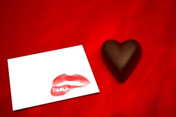 Poster - Composite image of chocolate heart