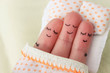 © Viktoriia M - Finger art. Happy man sleeps with two women.