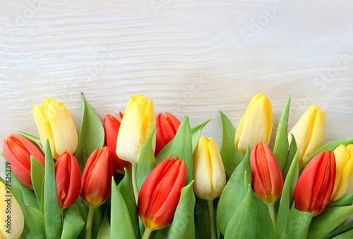Fototapeta do kuchni Cornice di tulipani