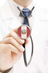 National flag on stethoscope conceptual series - Peru