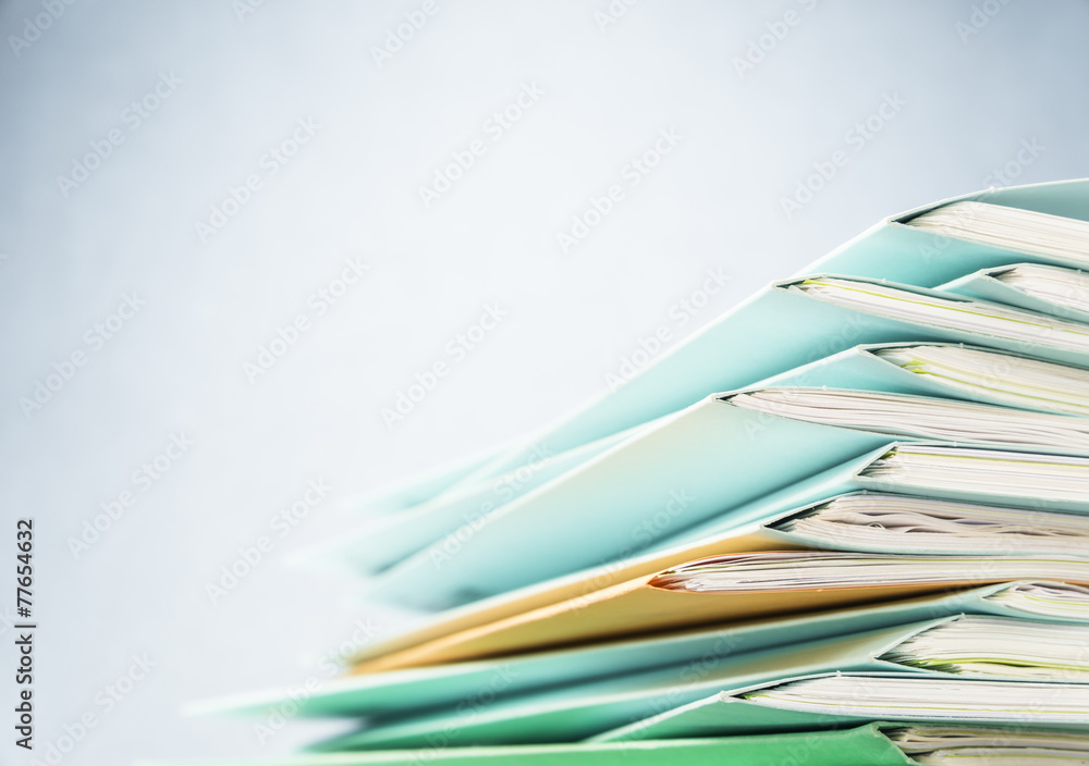 Files.Pile of document close up shot. - obrazy, fototapety, plakaty 