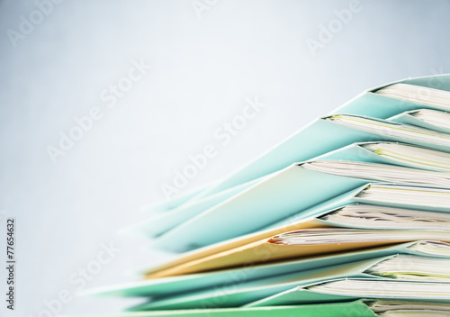 Fotomural Files.Pile del documento cerca disparo.