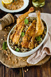 Chicken stuffed with rice and pine nuts