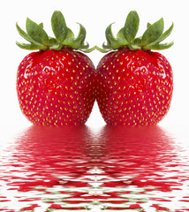 Two juicy strawberry.