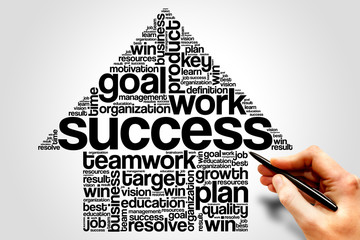 Wall Mural - Success Arrow word cloud, business concept