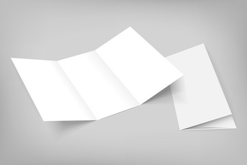blank vector tri fold mockup on gray